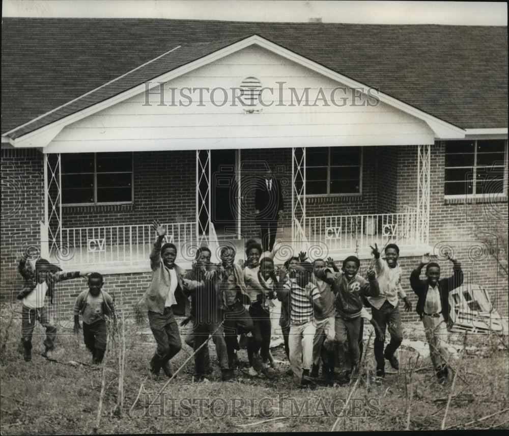 1970, Reverend C. J. McNear with Students at Children&#39;s Village - Historic Images