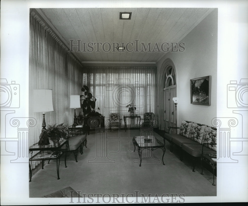 1969 Press Photo Montgomery, Alabama Governor&#39;s Mansion Sun Room, Interior - Historic Images