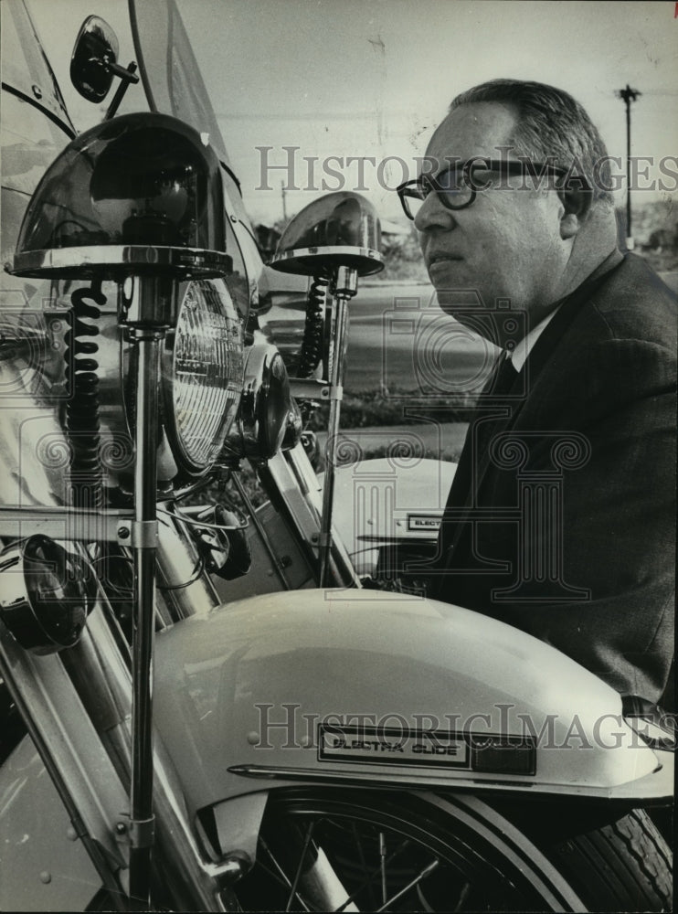 1971 Mayor William Waldrop of Midfield, Alabama looks at Motorcycles-Historic Images