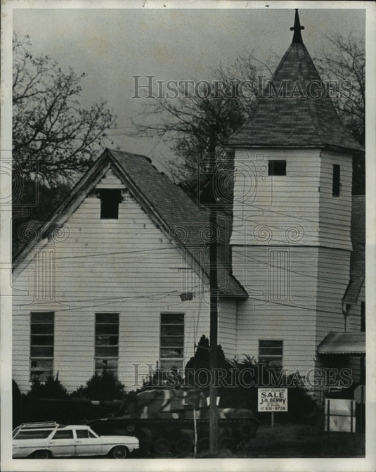 1978, Veteran's Day Parade rolls past Church - abna17150 - Historic Images