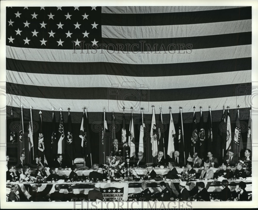 1981 Honorary John O. Marsh Junior speaking at Veterans Day Event - Historic Images