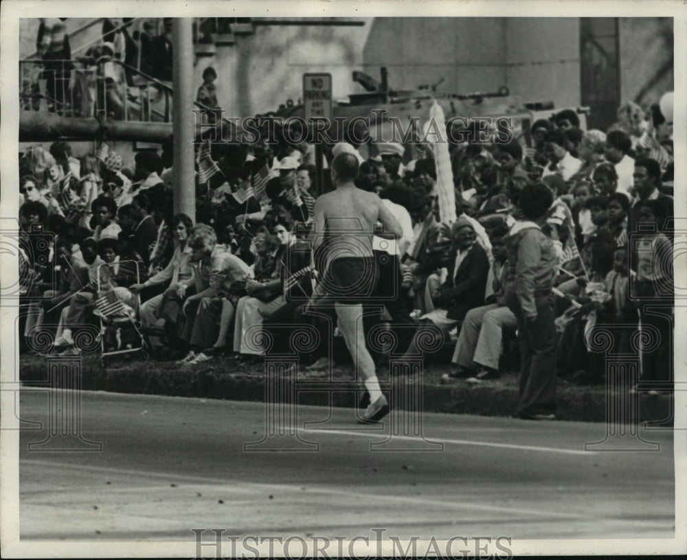 1978 Birmingham, Alabama Veterans Day Parade, man Running - Historic Images