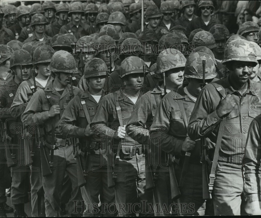 1973, Soldiers in Uniform Parade to Honor Veterans on Veteran&#39;s Day - Historic Images
