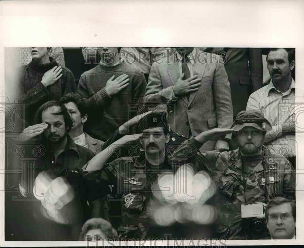 1985 Veterans at General Westmoreland Speech at Jefferson State - Historic Images