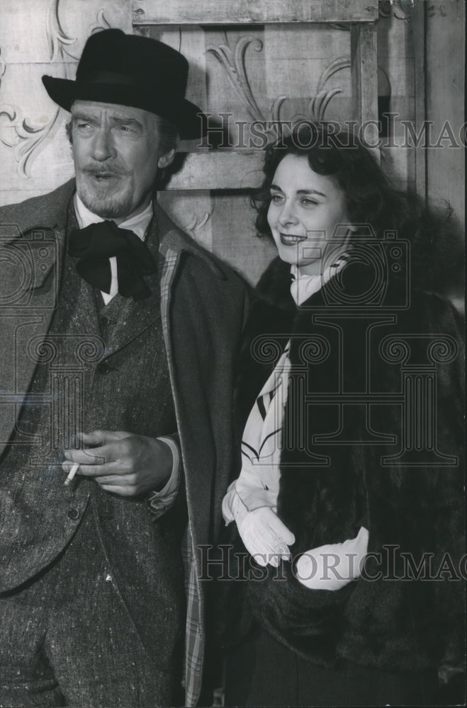 1952, Joy Ruth Williams and actor Walter Pidgeon in Hollywood - Historic Images