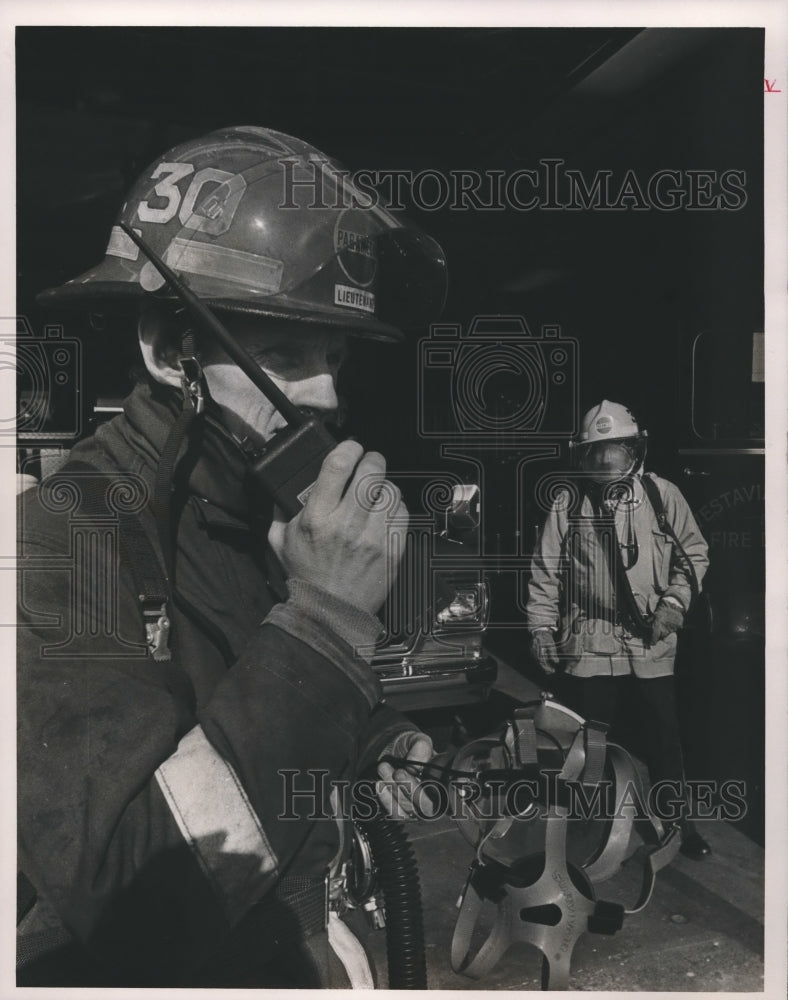 1987, Vestavia, Alabama Fire Department Using Radios in Helmets - Historic Images