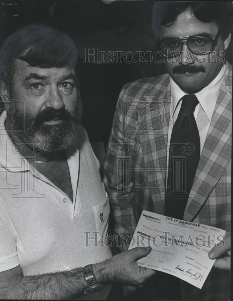 1980, Ari Rutkoff and Jim Fenstermaker with Birmingham Check Awarded - Historic Images