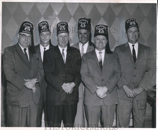 1963, Zamora Temple Shriners at banquet - abna17727 - Historic Images