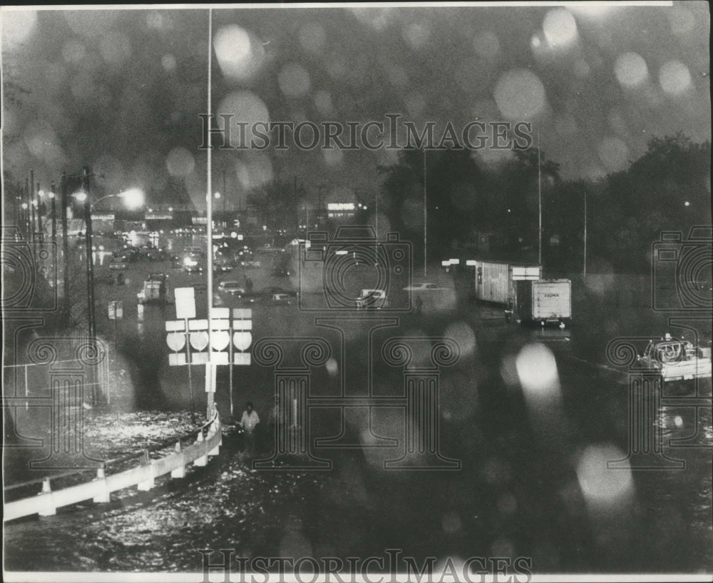 1977, Tallapoosa Street through raindrops on the camera, Alabama - Historic Images