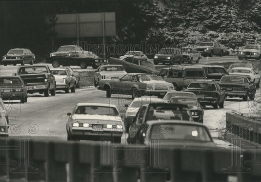 1985 I-65 South in Alabama Snarled with Bad Weather Traffic - Historic Images