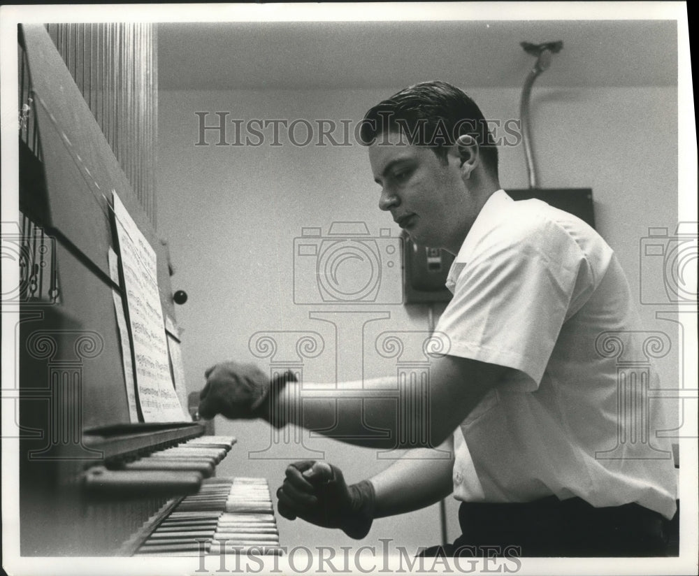 1969, Richard Watson, playing the Carrilon, Samford University - Historic Images