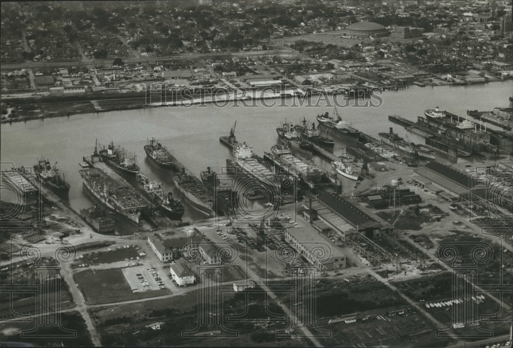 1963 Press Photo Aerial View of Alabama State Docks - abna17956 - Historic Images