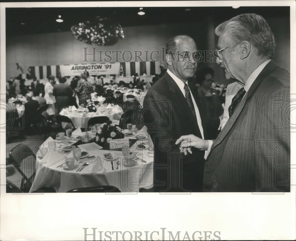 1991 Richard Arrington and Attendee at Campaign Brunch-Historic Images