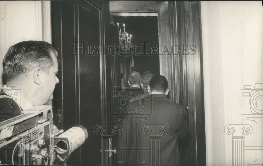 1965 Photographer Films Men at Meeting With Wallace in Montgomery-Historic Images