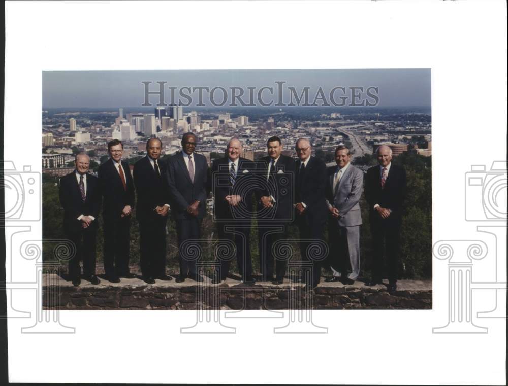 1990 Press Photo Richard Arrington &amp; others, group shot, Birmingham, Alabama - Historic Images