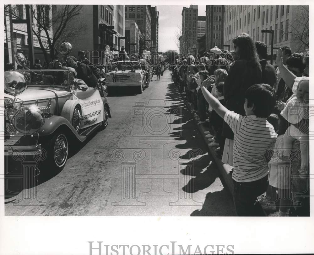 1988, Crowds Watch Birmingham&#39;s St. Patrick&#39;s Day Parade - abna18467 - Historic Images