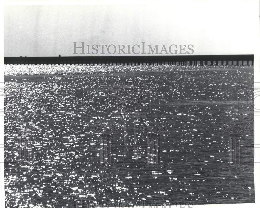 1989 Press Photo View over the Water of Naval Station Causeway - abna18486 - Historic Images