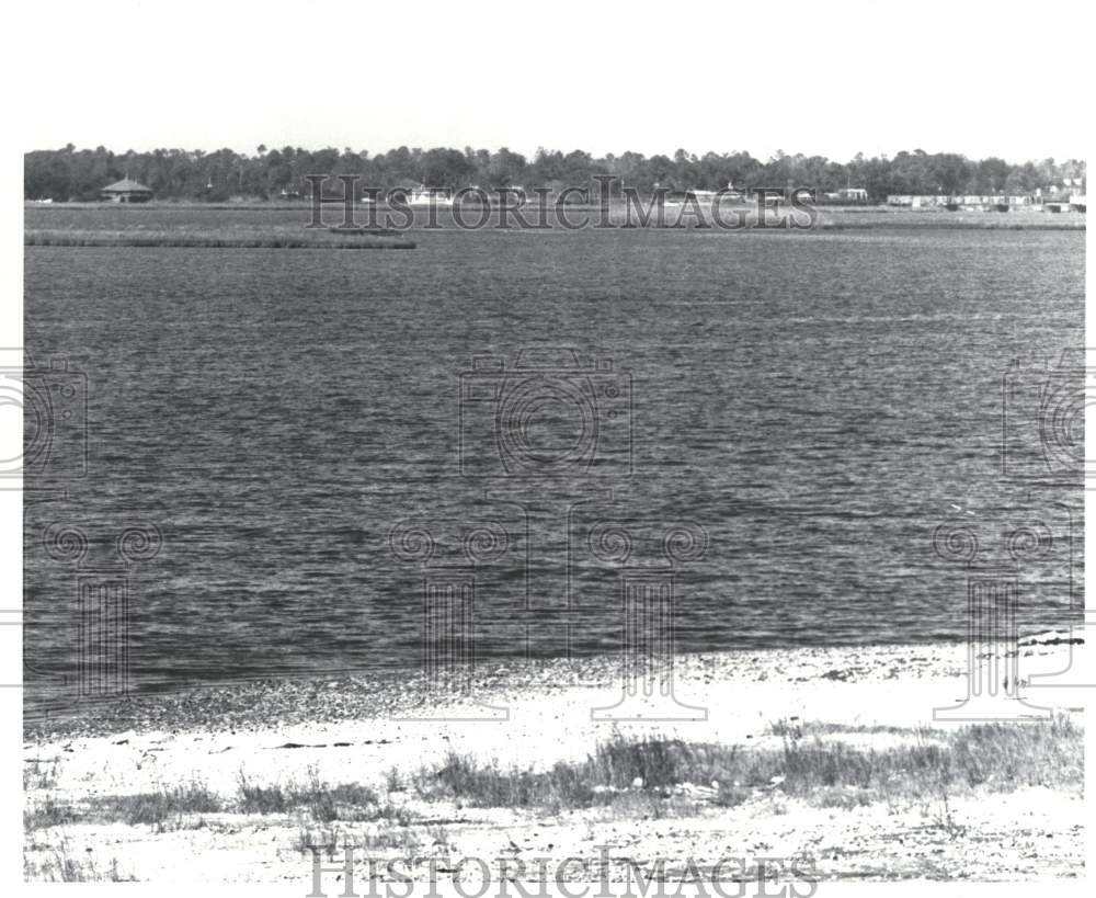 1989 Water and Mainland Seen from Naval Station Causeway - Historic Images