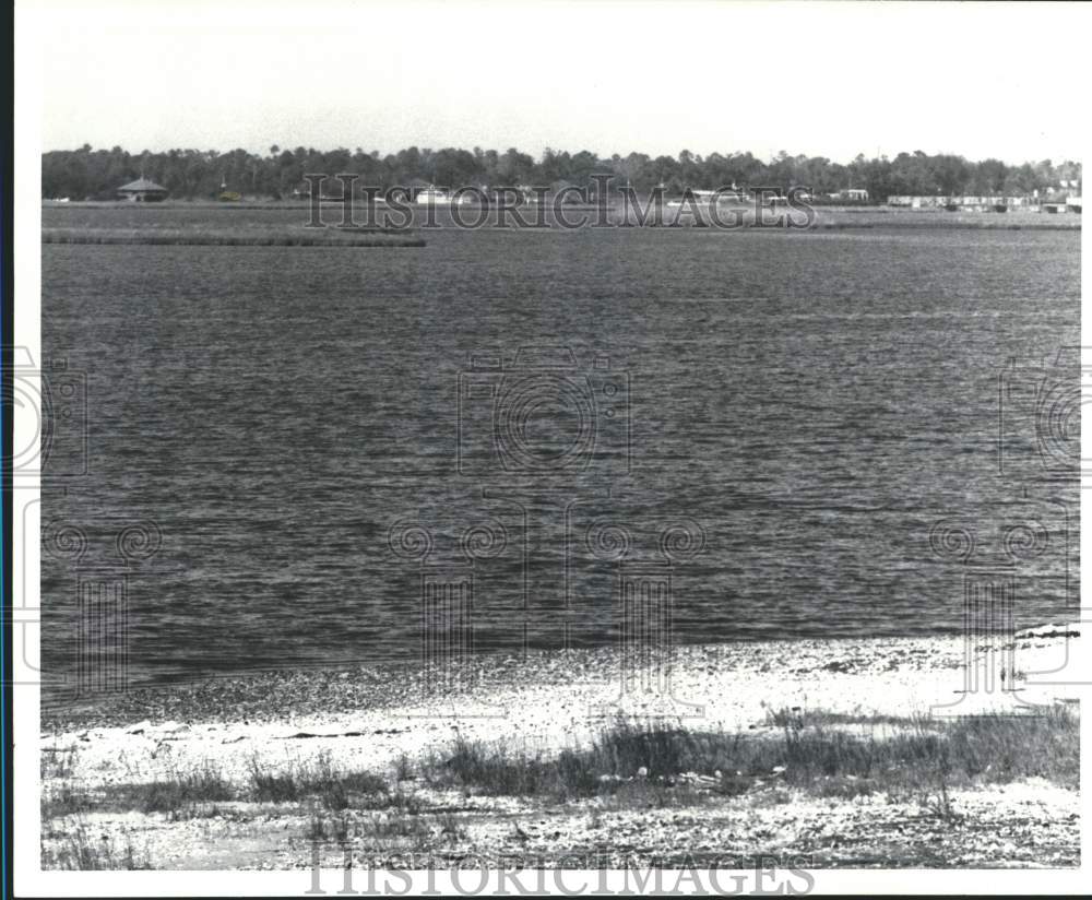 1989, View of Water and Mainland from Naval Station Causeway - Historic Images