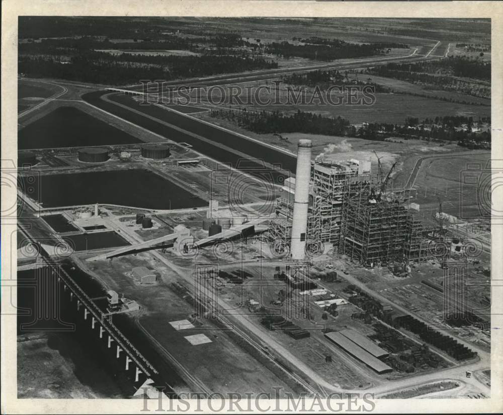 Press Photo Aerial View of Mississippi Power Plant Under Construction - Historic Images