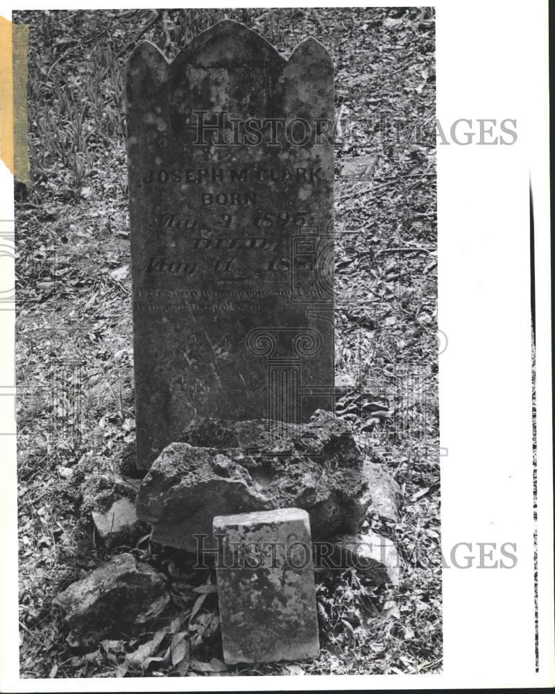 1980 Press Photo Tombstone of Joseph Clark in Clark Cemetery - abna18633 - Historic Images
