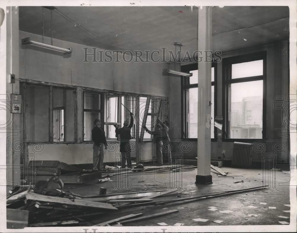 1951 Workmen Tear Down Old City Hall, Birmingham, Alabama - Historic Images