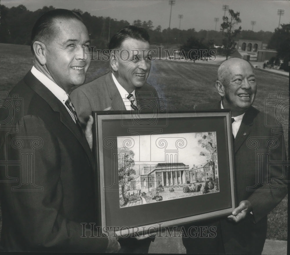 1969 Dr. Leslie Wright of Samford University &amp; Others Hold Picture-Historic Images