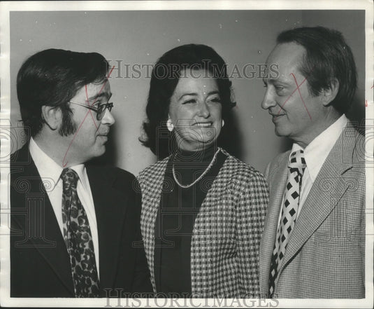 1974 Mrs. Gordon Zuck, with two unidentified men-Historic Images