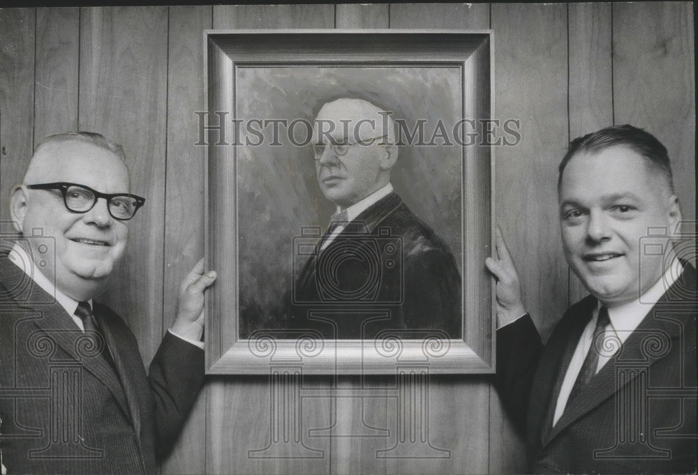 1967, Bankers with Bank President&#39;s Portrait - abna18950 - Historic Images