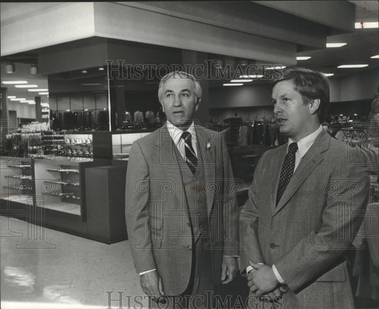 1981, Richard Yeilding inside store at Eastwood Mall, Birmingham - Historic Images