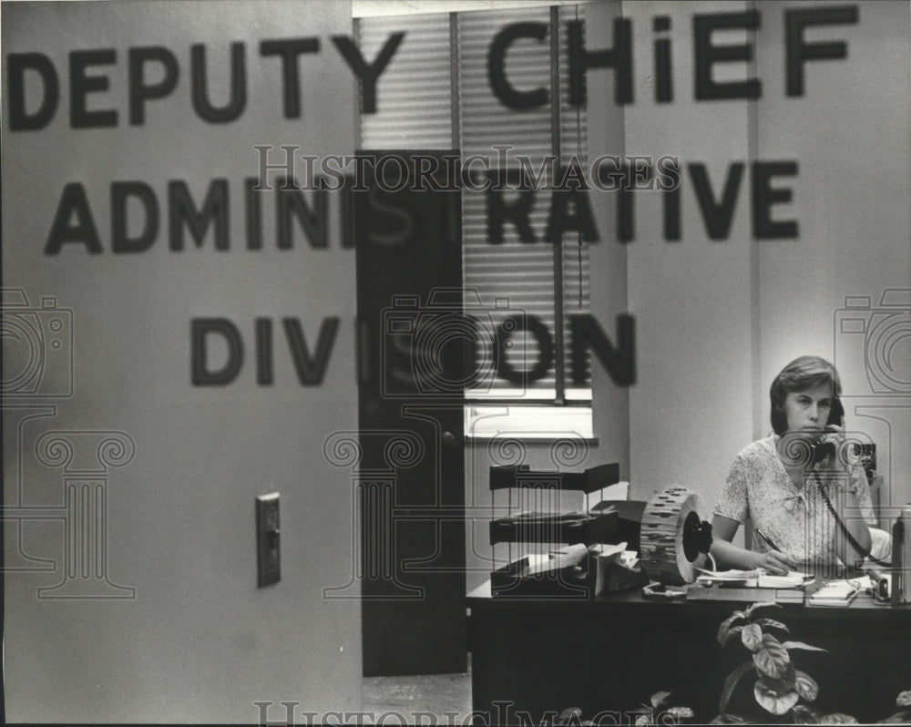1980, Martha Youngblood, secretary, police operations, Birmingham - Historic Images