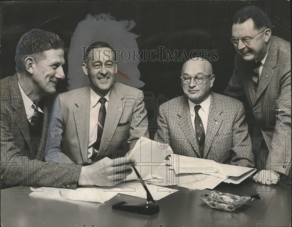 1950, Member Planning Board R. Hall, T. Woods, L. Becker, E. Mollison - Historic Images