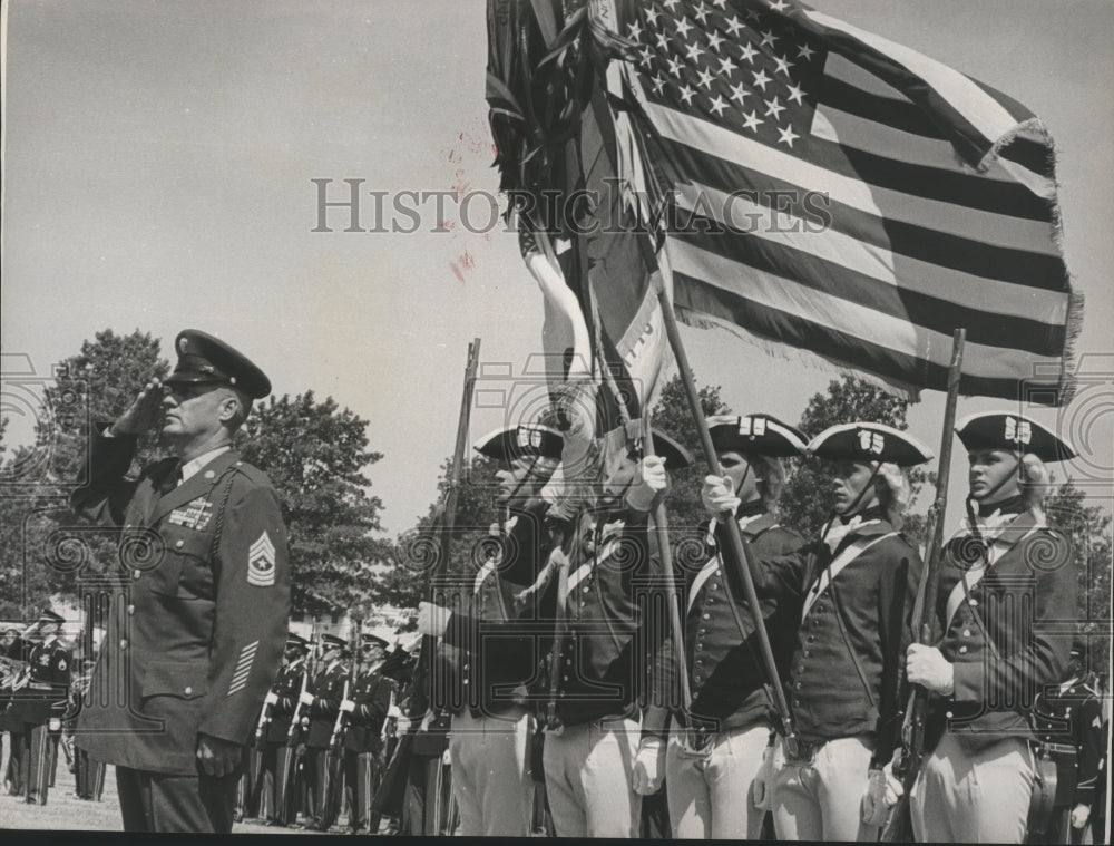 1966 Honor Guard Backs up Sgt. Maj. William Wooldridge, U.S. Army-Historic Images