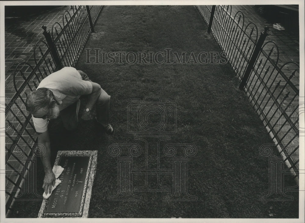 1987 Marker installed at grave of Bishop Joseph Vath, Alabama - Historic Images