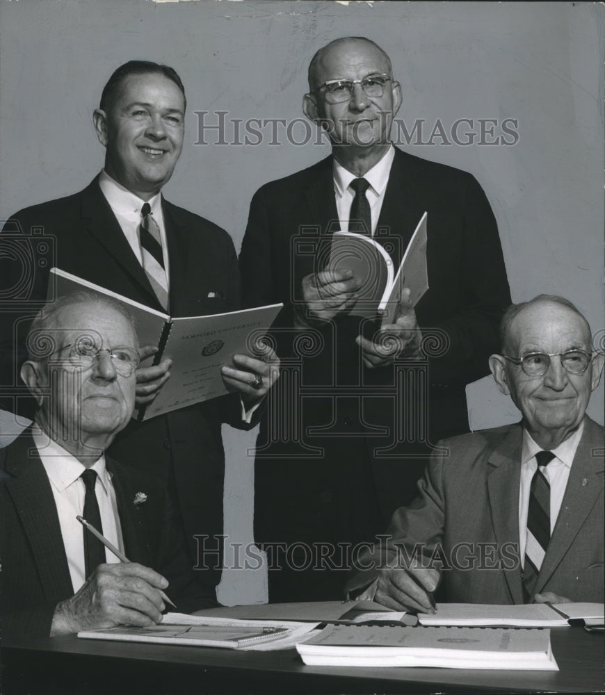 1966 Press Photo L Wright & Samford University Executive Members, Birmingham, AL - Historic Images