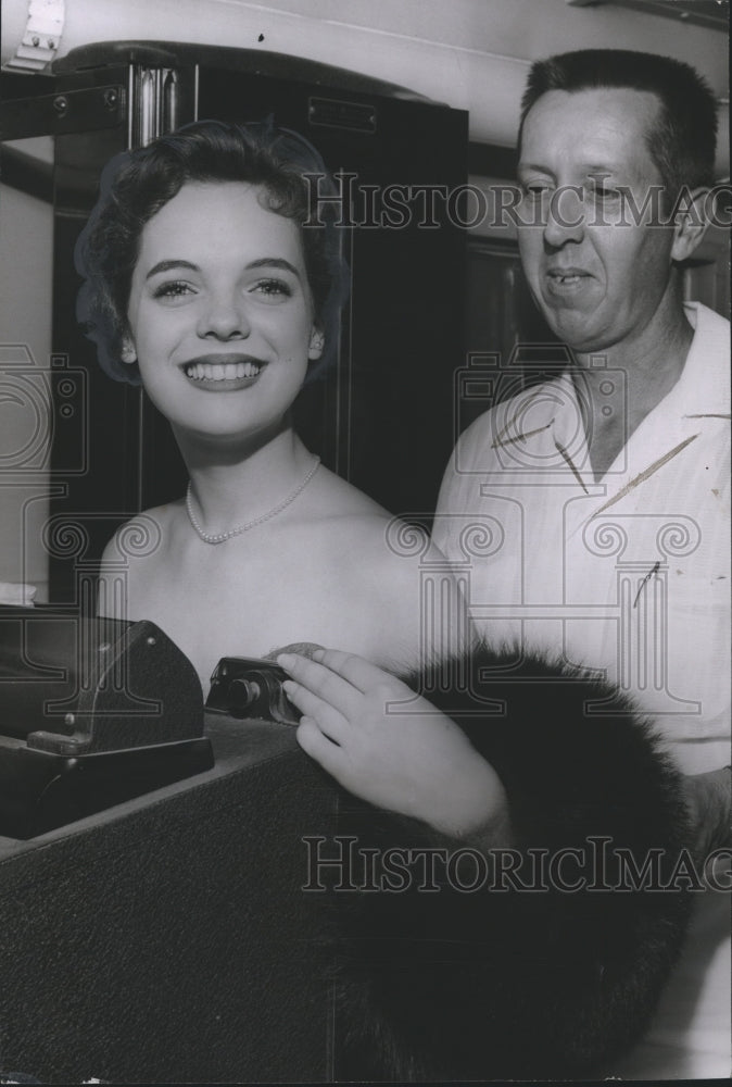 1955, Starlet Lili Gentle, Christmas Seal X-Ray Bus Free Chest Check - Historic Images