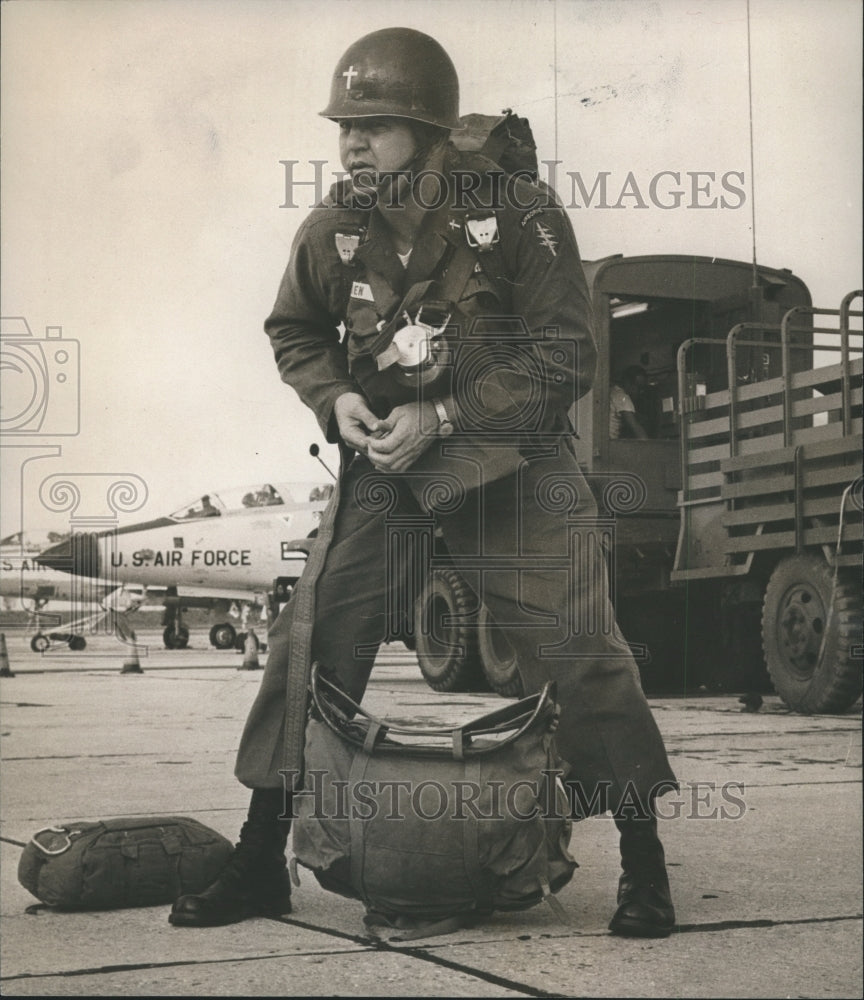 1965 Alabama Reverend George Zbinden Fixes Chute for Jump,-Historic Images