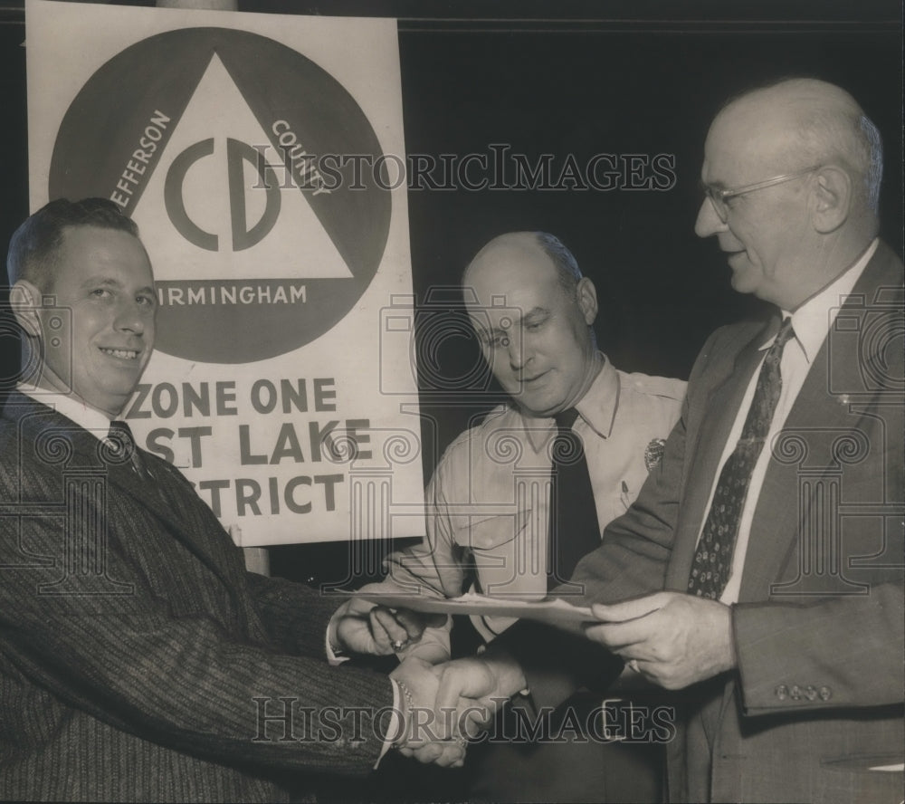 1957, Paul H. Bennett receives Civil Defense diploma, BIrmingham - Historic Images