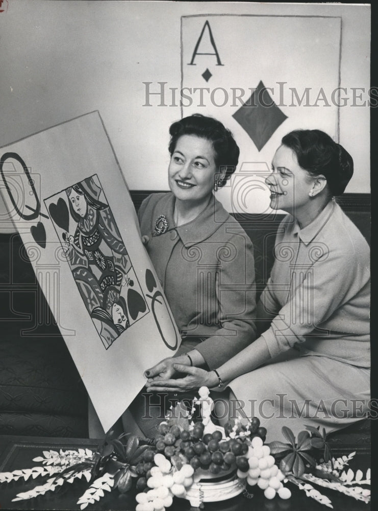 1960 Press Photo &#39;Queen of Hearts&#39; theme of Women&#39;s Civic Club benefit, Alabama - Historic Images