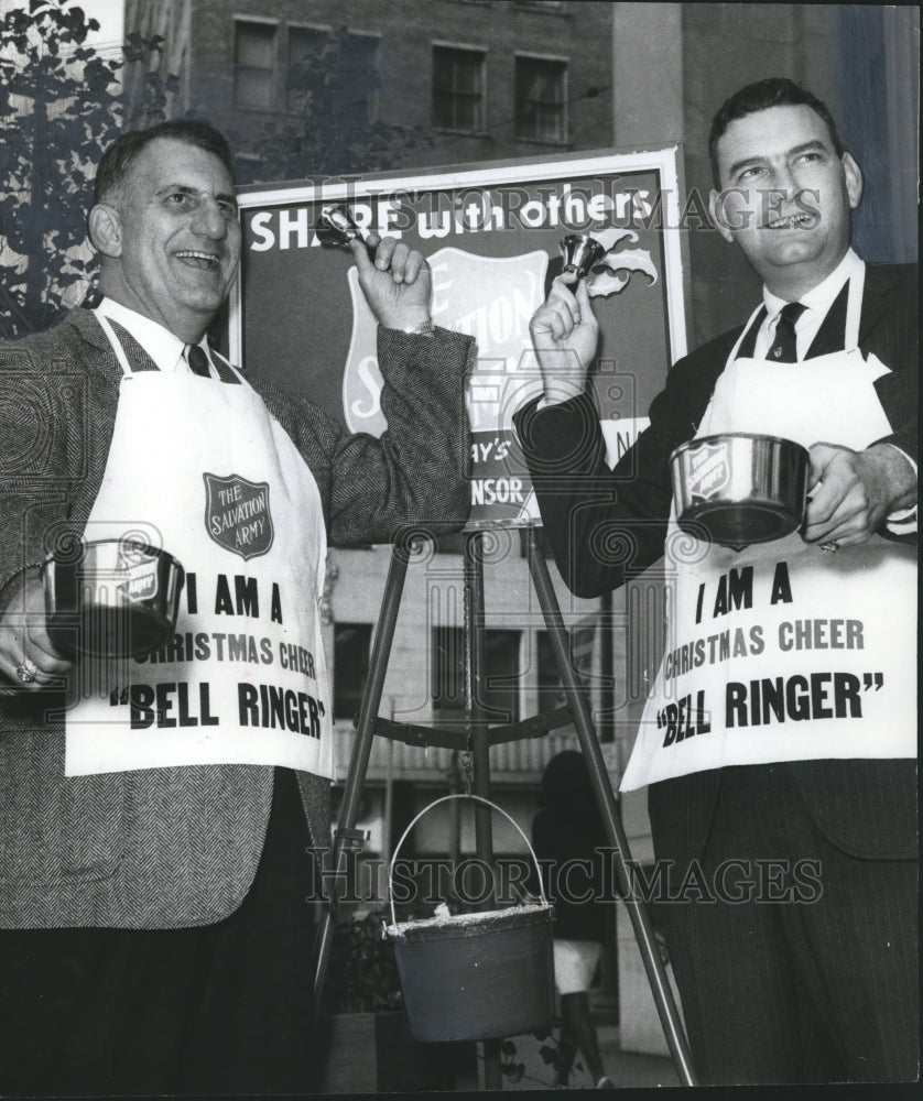 1969, Bank Directors and Executives to man Salvation Army Kettles - Historic Images