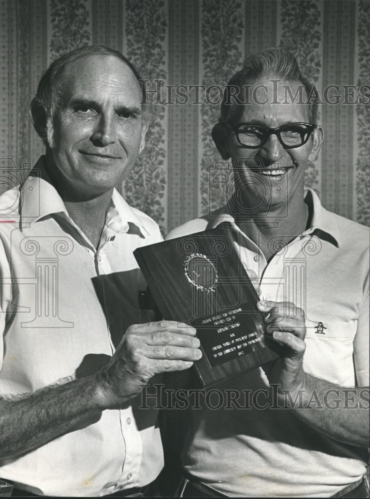 1982, Cahaba Heights fire chief James Wyatt with Raymond Brooks - Historic Images