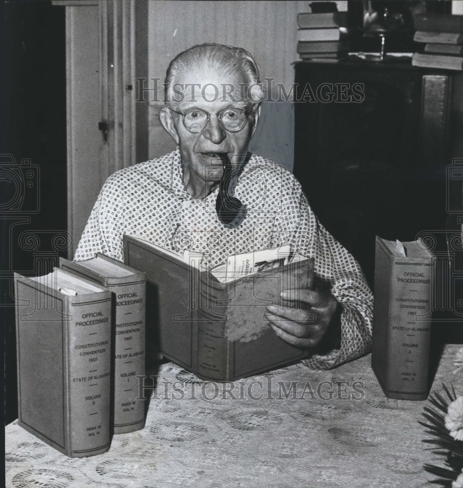 1962 Press Photo Massey Wilson reads historic records in Oak Hill - abna19995 - Historic Images