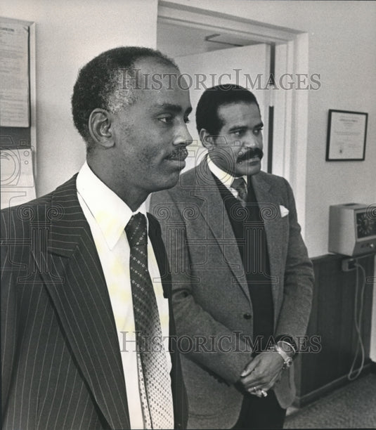 1983, Urban League members, Dr. Perry Ward, Clarence Brown - Historic Images