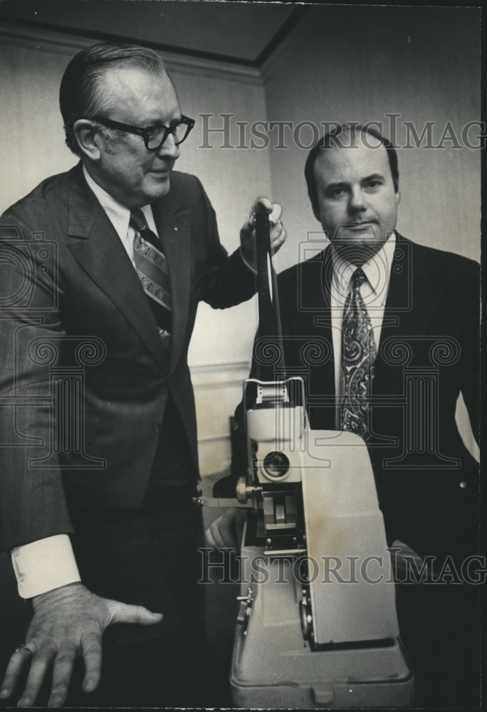 1973, Frank George, Robert Walton, speakers at Birmingham Civic Opera - Historic Images