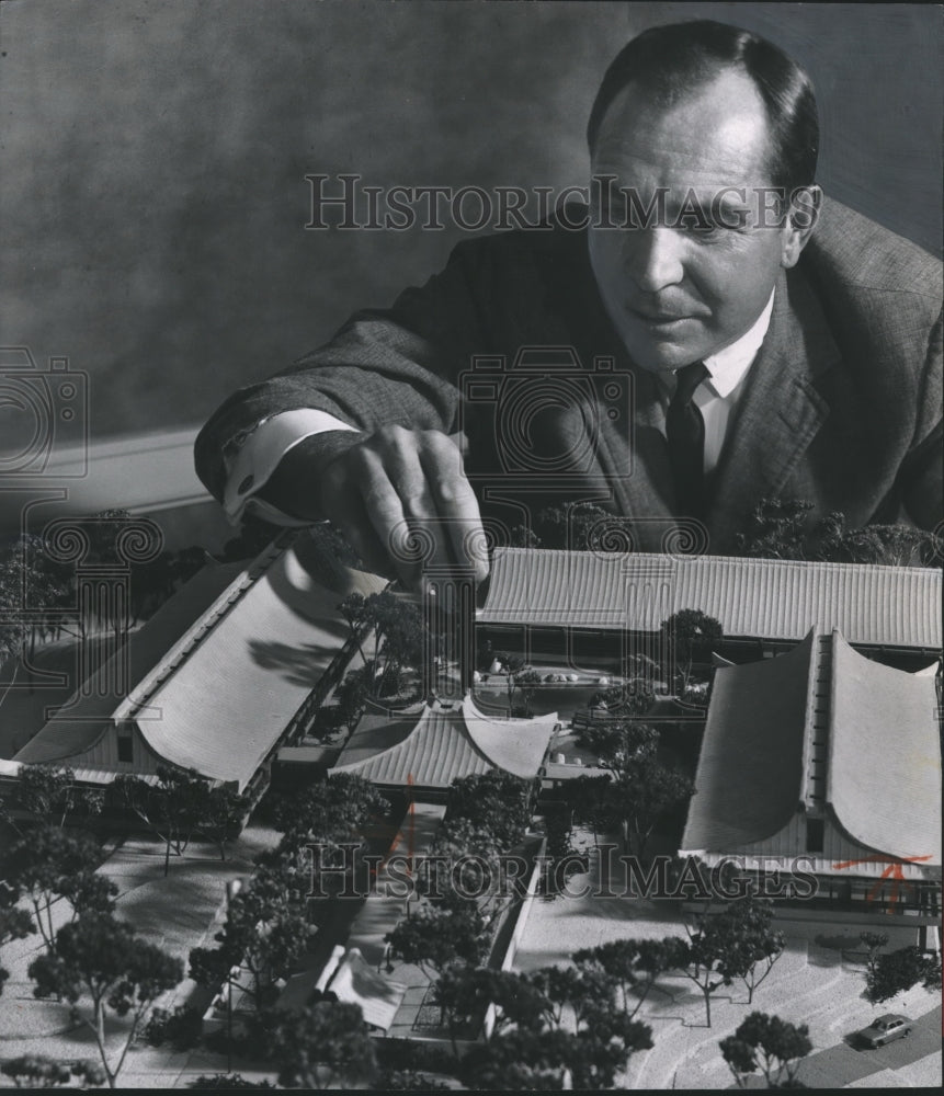 1968 Jack Warner, President of Gulf States Paper Corp., With Model-Historic Images