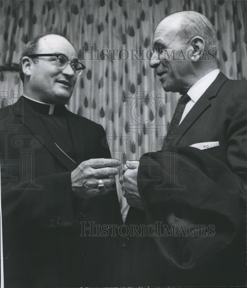 1967, Bishop Joseph Vath with Grand Knight Robert Oliver, Alabama - Historic Images