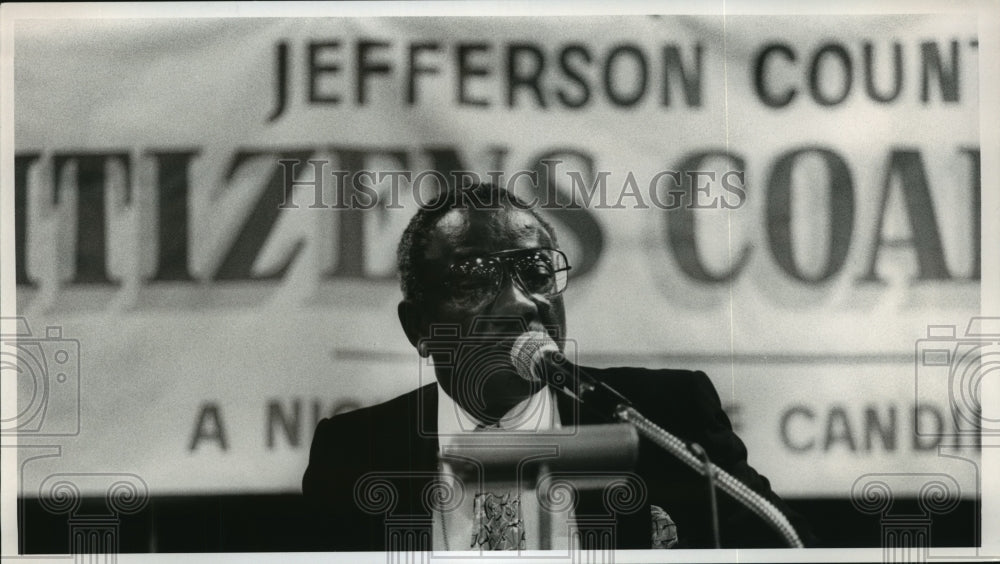 1987, Eddie Blankenship at Coalitions Banquet in Jefferson County - Historic Images