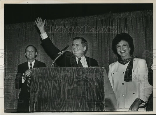 1986 Bill Baxley, Alabama Politician, wife, Lucy, and John Baker-Historic Images