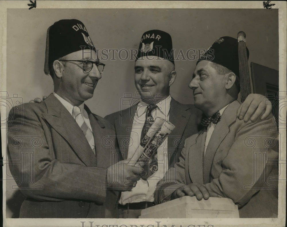 1946 Shriners, Pat Vacca, Cecil Womble and Louis Sarris, - Historic Images