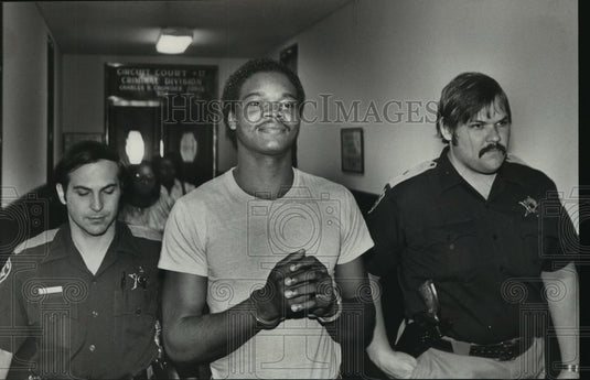 1982, Mike Seibert, Mike McIntosh Escort Darryl Watkins - abna20437 - Historic Images